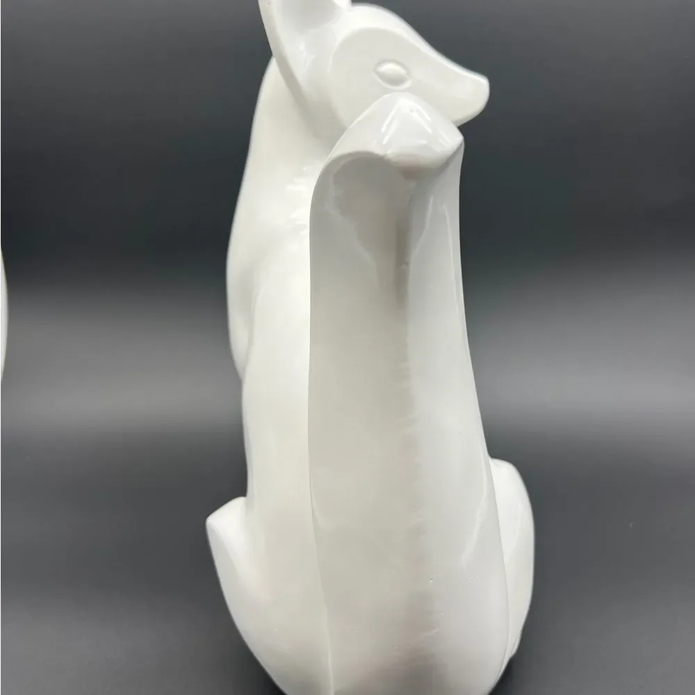 Chic White Minimalist Cat Decor